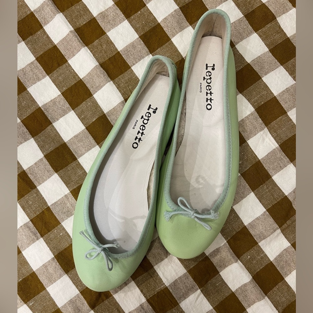 Repetto mint green ballet flats